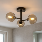 Modern taklampa badrum bärnstensfärgad, Amer, IP44