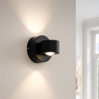 Modern up down vägglampa svart, Izzet, 6W, 3000K LED