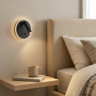 Modern vägglampa svart, Robbie, 10W, 4000K LED, med brytare