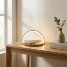 Trä bordslampa plast, Erhan, 2W, 3000K LED, med brytare