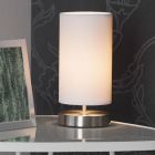 Tyg bordslampa vit, Merinde, med brytare