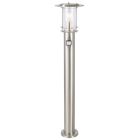 Metall golvlampa utomhus med rörelsesensor krom, Shamayra, IP44
