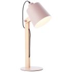 Trä bordslampa rosa, Dorina, med brytare
