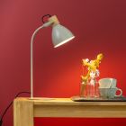 Rustik bordslampa taupe, Thalina, med brytare