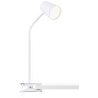 Plast klämlampa vit, Musab, 7W, 3000K LED, 3 stegs dimmer