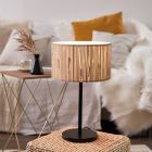 Rustik bordslampa beige, Wenda, med brytare