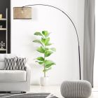 Rustik golvlampa beige, Emmelie, med brytare