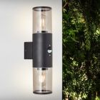 Modern utomhus vägglampa med rörelsesensor svart, Sherwin, IP44