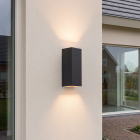 Svart up down vägglampa aluminium, Dion, 8W, 3000K LED, IP54