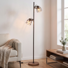 Industri golvlampa svart, Calvin, med brytare