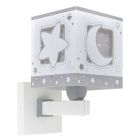 Grå vägglampa barn plast, Moonlight