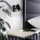 Svart modern väggspotlight stål, Consuma, IP44