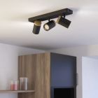 Svart modern väggspotlight stål, Consuma, IP44