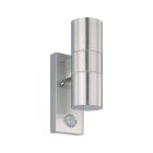 Silver modern utomhus vägglampa med rörelsesensor rostfritt stål, Marlies, IP44