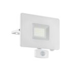 Vit utomhus vägglampa med rörelsesensor aluminium, Joey, IP44