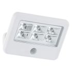Vit utomhus vägglampa med rörelsesensor plast, Patricia, 0,5W, 4000K LED, IP54