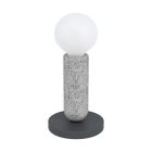 Antracit rustik bordslampa stål, Patrycja, med brytare