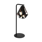 Svart design bordslampa stål, Acri, med brytare