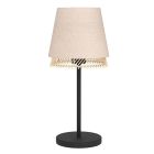 Beige bordslampa tyg, Ruby, med brytare