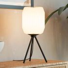 Papper bordslampa vit, Kars, med brytare