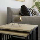Brun japandi bordslampa stål, Tjitte, med brytare