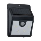 Svart utomhus vägglampa solcell plast, Zora, 1W, 6000K LED, IP44