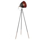Koppar modern golvlampa tre ben metall, Maick, med dra i strömbrytaren