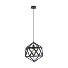 Svart industri pendellampa matbord metall, Agnita