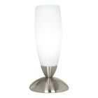 Nickel modern bordslampa glas, Enland, med brytare