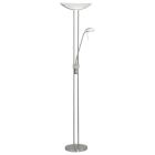 Nickel design läslampa golv glas, Brava, med brytare