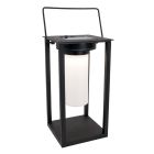 Svart solcell bordslampa utomhus plast, Hillebrand, 3,3W, 4000K LED, IP54, med brytare