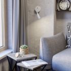 Vit vägglampa plast, Obbe, 3,8W, 3000K LED, med brytare