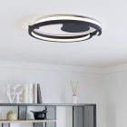 Svart modern plafond plast, Madhvi, 20W, varm till kall vit justerbar LED, met fjärrkontroll