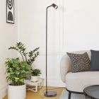 Brons modern golvlampa stål, Rochdi, med brytare