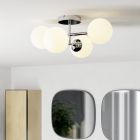 Krom modern taklampa stål, Cornee, 4,2W, 2700K LED, IP44