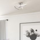 Krom design taklampa stål, Minh, 12W, white switch LED