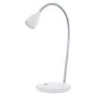 Vit skrivbordslampa plast, Matteo, 3W, 3000K LED, med brytare