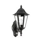 Svart klassisk utomhus vägglampa med rörelsesensor aluminium, Leanna, IP44