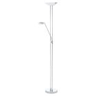 Krom design läslampa golv glas, Brava, 20W, 3000K LED, med brytare