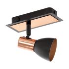 Koppar modern spotlight tak stål, Angelie, med brytare
