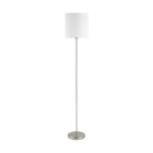 Vit modern golvlampa tyg, Abano, med brytare