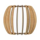 Krämfärgad rustik vägglampa trä, Kiran