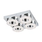 Krom modern vägglampa plast, Arjo, 4W, 3000K LED
