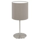 Taupe modern bordslampa tyg, Abano, med brytare
