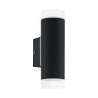 Svart modern up down vägglampa plast, Marlies, IP44