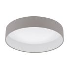 Taupe taklampa tyg, Guido, 18W, 3000K LED