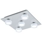 Krom modern taklampa plast, Busra, 7W, 3000K LED, IP44