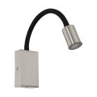 Nickel modern vägglampa plast, Cafer, 4W, 3000K LED, med brytare