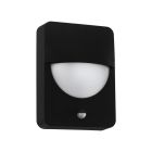 Svart modern utomhus vägglampa med rörelsesensor aluminium, Kilian, IP44