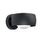 Svart modern utelampa aluminium, Lyn, 2W, 3000K LED, IP44